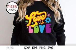 Love is Love LGBTQ SVG  | Pride Day Rainbow Cut File by SLS Lines