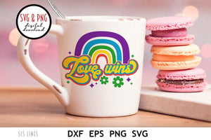 Love Wins LGBTQ SVG  | Pride Day Rainbow Cut File by SLS Lines