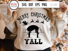 Load image into Gallery viewer, Merry Christmas Y&#39;all SVG, Desert Santa Cut File