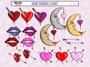 Valentine's Day Big Clipart Bundle with Cherubs & Hearts