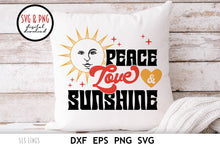Load image into Gallery viewer, Hippie SVG - Peace Love &amp; Sunshine Vintage Cut File