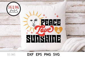 Hippie SVG - Peace Love & Sunshine Vintage Cut File