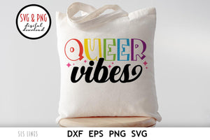 Queer Vibes LGBTQ SVG  | Pride Day Rainbow Cut File by SLS Lines