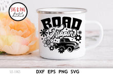 Load image into Gallery viewer, Road Trip SVG - Retro Road Trippin&#39; with Vintage Truck &amp; Flowers Cut File by SLS Lines