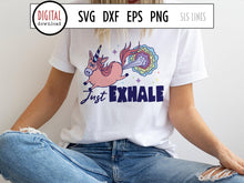 Load image into Gallery viewer, Farting Unicorn SVG, Just Exhale Anxiety Cut File