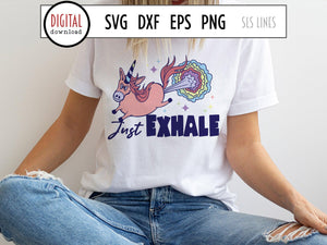 Farting Unicorn SVG, Just Exhale Anxiety Cut File