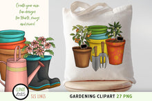 Load image into Gallery viewer, Summer Gardening Clipart - Vegetables, Pots &amp; Garden Tools PNG - SLSLines