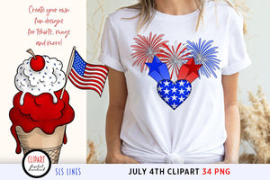 July 4th Clipart - Independence Day USA PNG, SLS Lines