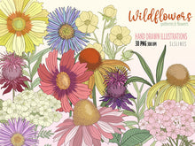 Load image into Gallery viewer, Wildflowers Clipart - High Quality Flower Graphics Bundle by SLS Lines