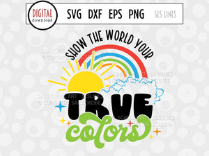 True Colors LGBTQ SVG  | Pride Day Rainbow Cut File by SLS Lines