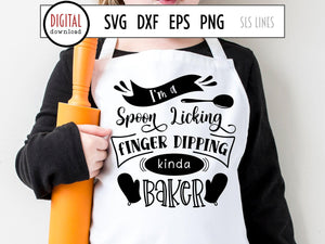 Baking SVG - Baker Cut File - Spoon Licker by SLS Lines