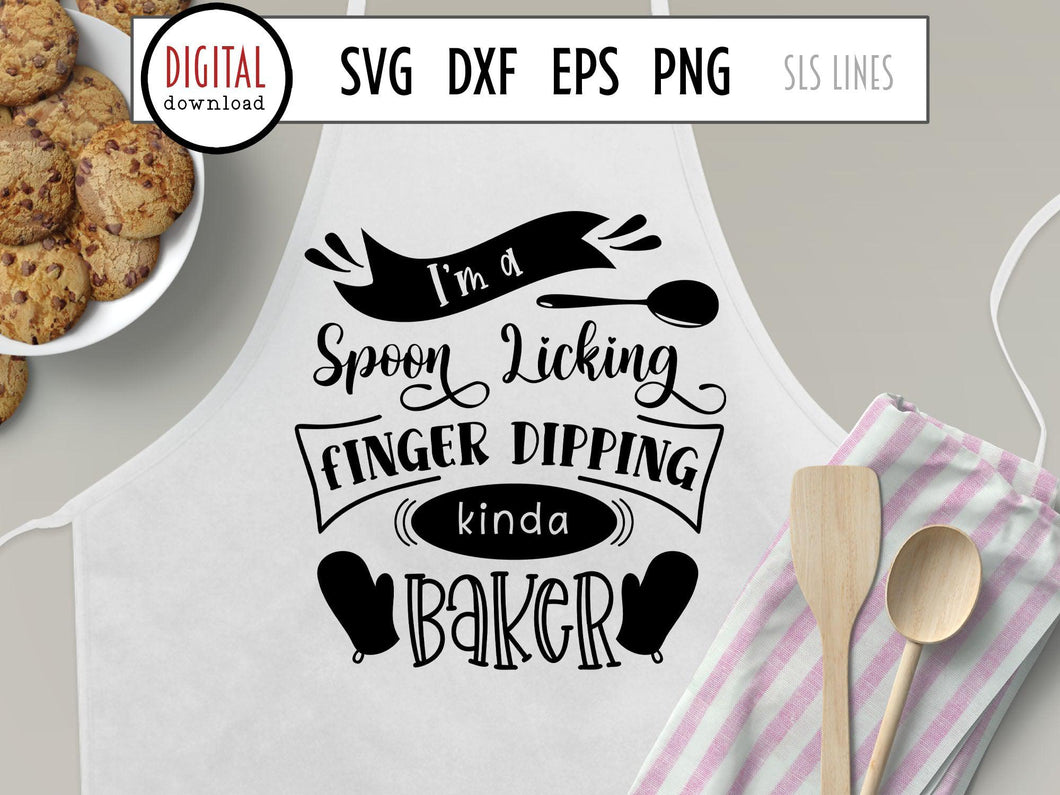 Baking SVG - Baker Cut File - Spoon Licker by SLS Lines