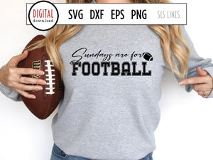 Sundays Are For Football SVG, Trendy Sports Cut File, Girl Football SVG