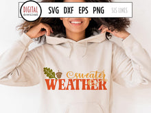Load image into Gallery viewer, Sweater Weather SVG with Fall Leaves Cut File