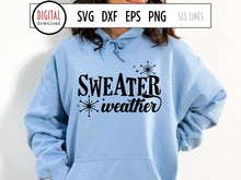 Load image into Gallery viewer, Retro Sweater Weather SVG with Snowflake Cut File