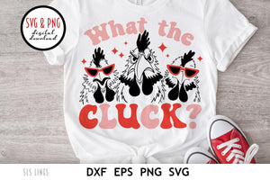 What the Cluck SVG, Funny Chickens Cut File, Animal Puns SVG