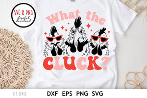 What the Cluck SVG, Funny Chickens Cut File, Animal Puns SVG by SLS Lines