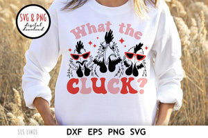 What the Cluck SVG, Funny Chickens Cut File, Animal Puns SVG