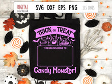 Load image into Gallery viewer, Halloween Trick or Treat Bag SVG, Candy Monster Cut File