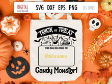 Load image into Gallery viewer, Halloween Trick or Treat Bag SVG, Candy Monster Cut File