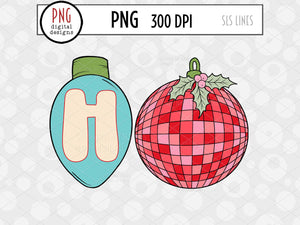Ho Christmas Ornament Sublimation, Funny Retro Christmas PNG, Naughty Christmas