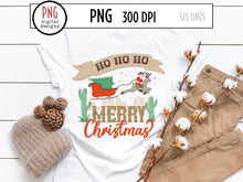 Load image into Gallery viewer, Ho Ho Ho Santa in the Desert PNG, Southwestern Christmas Sublimation