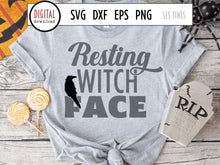 Load image into Gallery viewer, Resting Witch Face SVG, Crow Cut File