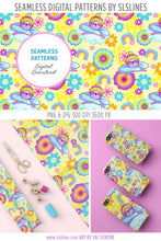 Load image into Gallery viewer, Sloth Seamless Pattern - Colorful Sloth Digital Pattern