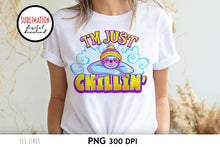 Load image into Gallery viewer, Sloth Sublimation - I&#39;m Just Chillin&#39; PNG