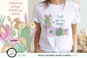 Southwestern Desert & Flowers Clipart - Cactus PNG Set