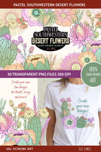 Load image into Gallery viewer, Southwestern Desert &amp; Flowers Clipart - Cactus PNG Set