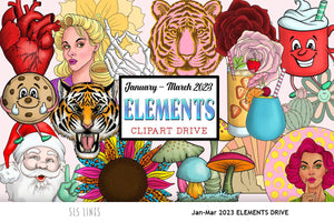 Clipart & Elements Drive Q1-2023: Illustrations & Graphics