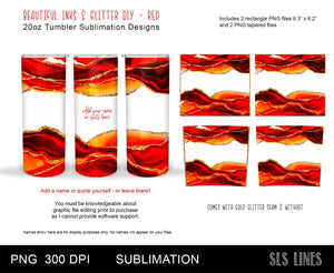 Skinny Tumbler Sublimation - Colorful Inks with Glitter PNG