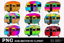 Load image into Gallery viewer, RV Camper Sublimation Clipart BUNDLE