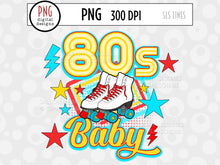 Load image into Gallery viewer, Retro 80s PNG - 80s Baby Roller Skate Design