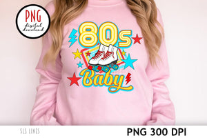 Retro 80s PNG - 80s Baby Roller Skate Design