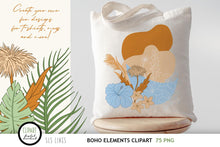 Load image into Gallery viewer, Boho Elements Clipart Bundle - Flowers, Feathers &amp; Rainbows - SLS Lines