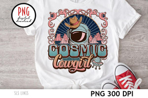 Cosmic Cowgirl PNG - Retro Space Western Design EXCLUSIVE