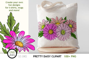 Daisy Clipart Bundle - Pretty Daisies PNG Set