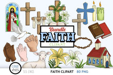 Load image into Gallery viewer, Faith Clipart Bundle - Church &amp; Religion PNG Set