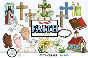 Faith Clipart Bundle - Church & Religion PNG Set