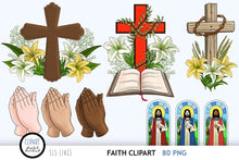 Load image into Gallery viewer, Faith Clipart Bundle - Church &amp; Religion PNG Set