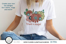 Load image into Gallery viewer, Hippie Flowers Clipart - Groovy 60s Style Florals - SLS Lines