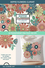 Load image into Gallery viewer, Hippie Flowers Clipart - Groovy 60s Style Florals - SLS Lines