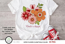 Load image into Gallery viewer, Hippie Flowers Clipart - Groovy 60s Florals Pink &amp; Red - SLS Lines