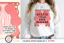 Load image into Gallery viewer, Retro Frames Clipart - Hippie Style PNG Frame Set - SLSLines