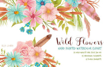 Load image into Gallery viewer, Wild Meadow Flowers Watercolor Clipart Set