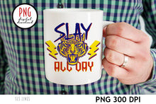Load image into Gallery viewer, Tiger Sublimation - Slay All Day PNG - 80s Retro - SLS Lines