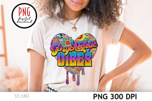 Psychedelic Sublimation PNG - Retro Vibes with Trippy Hippie Heart