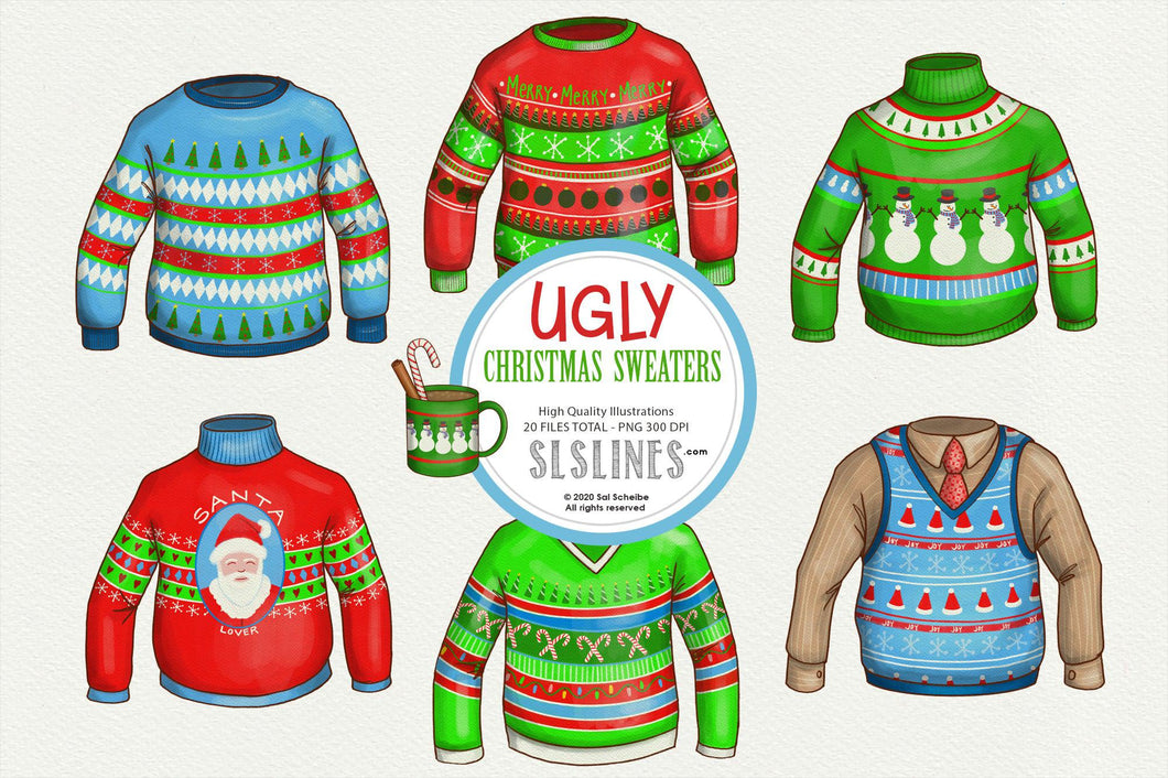 Ugly Christmas Sweater Clipart PNG